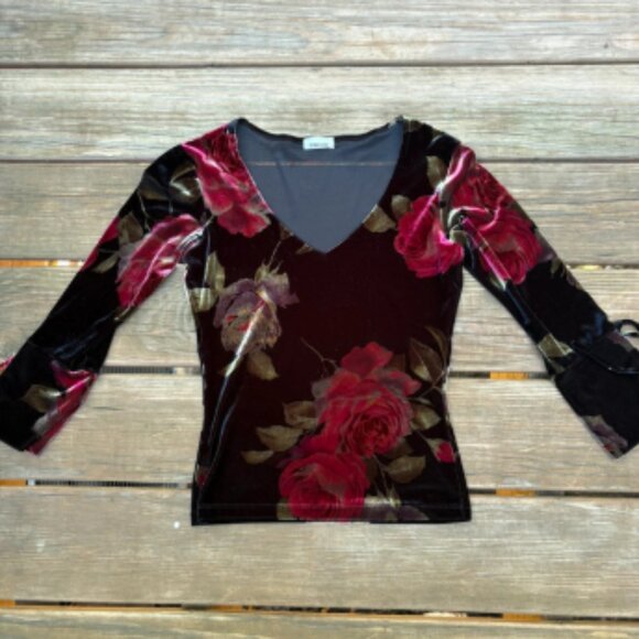 Vintage Velour Rose Top - Picture 1 of 3